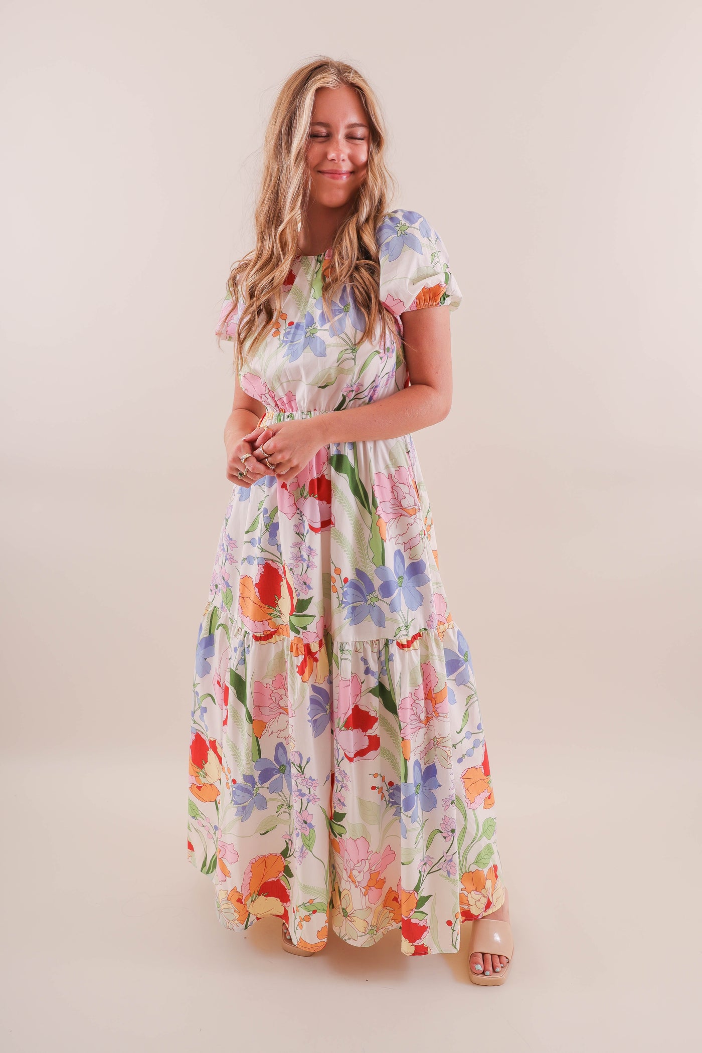 Pastel Floral Maxi Dress- Women's Cotton Maxi Dress- SugarLips Maxi Dresses