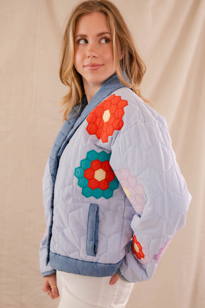 Patchwork Quilt Jacket- Women's Vintage Inspired Coat- Colorful Patchwork Quilt Jacket