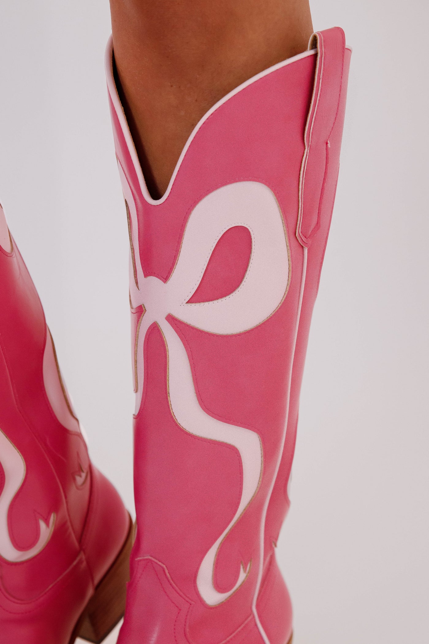 Western Style Bow Boots- Women's Pink Bow Tall Boots- Mi.iM Bow Boots