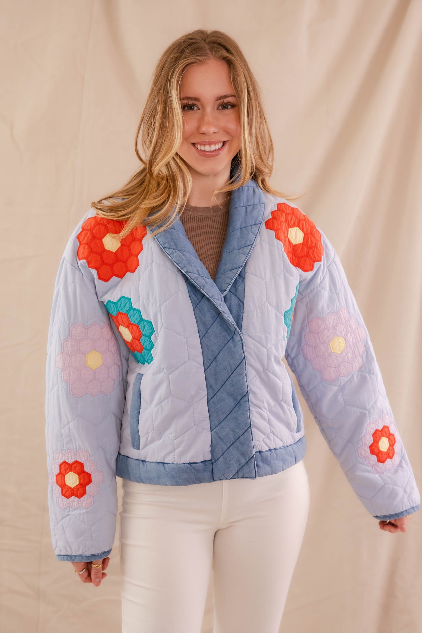 Patchwork Quilt Jacket- Women's Vintage Inspired Coat- Colorful Patchwork Quilt Jacket