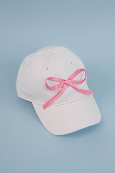 Ribbon Baseball Cap-Pink