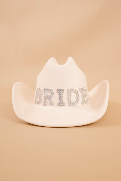 Rhinestone Bride Western Hat- Bride Cowgirl Hat- Bling Bride Hat