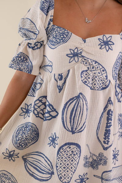 Women's Fruit Dress- Women's Cotton Summer Dress- Italy Dresses