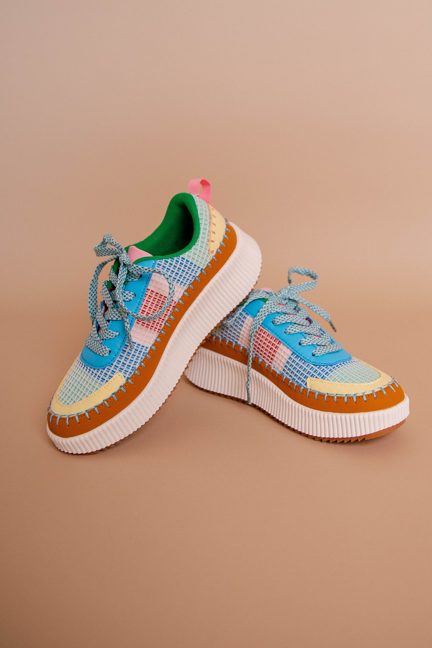 Colorful Knit Sneakers- Rainbow Platform Sneakers- Women's Rainbow Sneakers