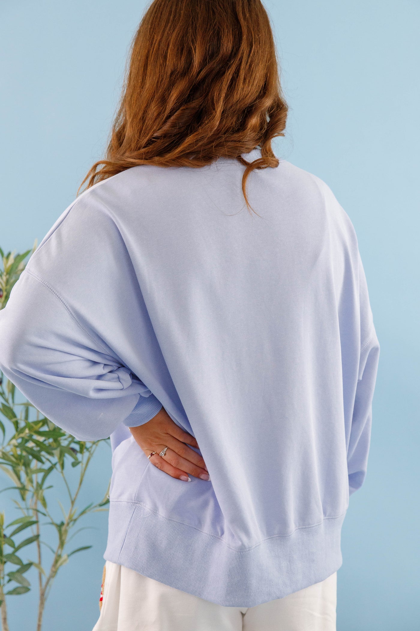 Women's Blue American Flag Pullover- Ribbon and Bow Flag Pullover