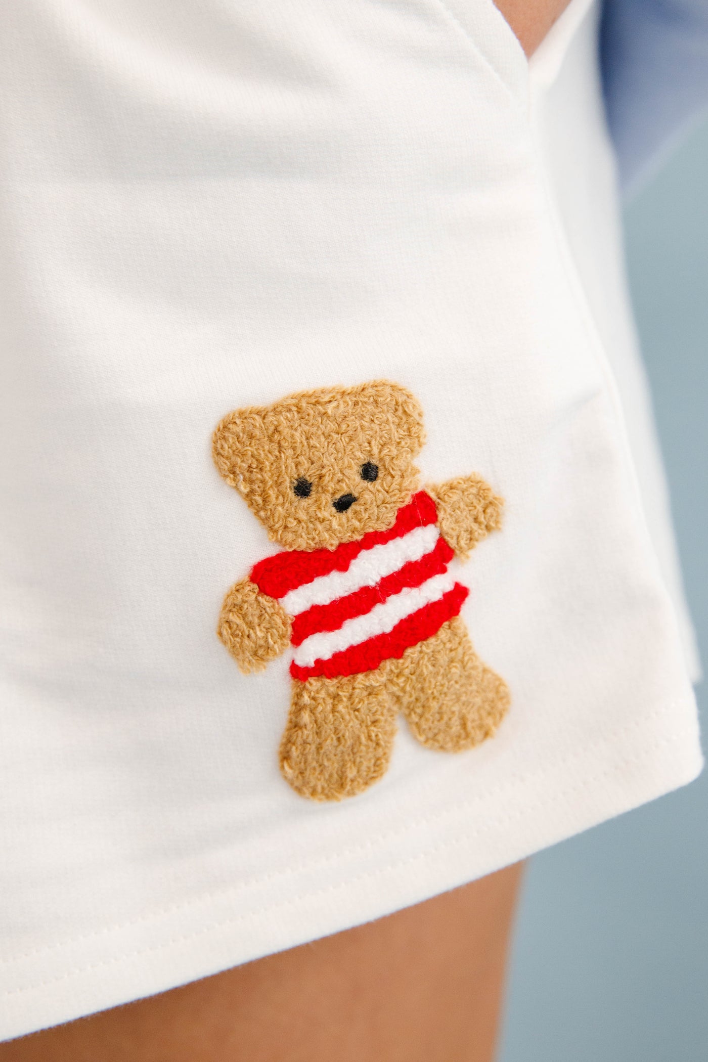 Women's Cotton Teddybear Shorts- Embroidered Teddybear Shorts for Women