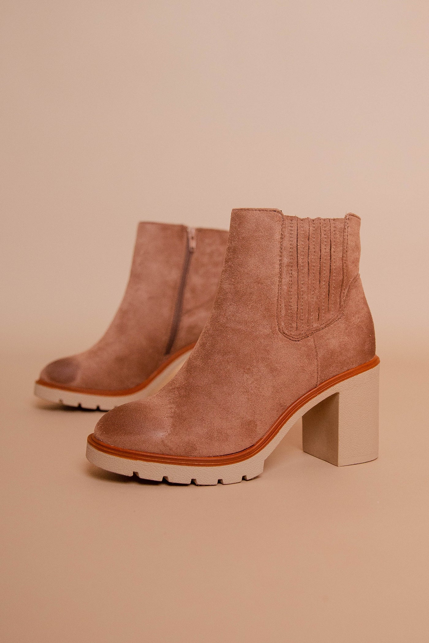 Chunky Ankle Boots- Faux Suede Trendy Boot- 90s Style Boots- Pierre Dumas Boots