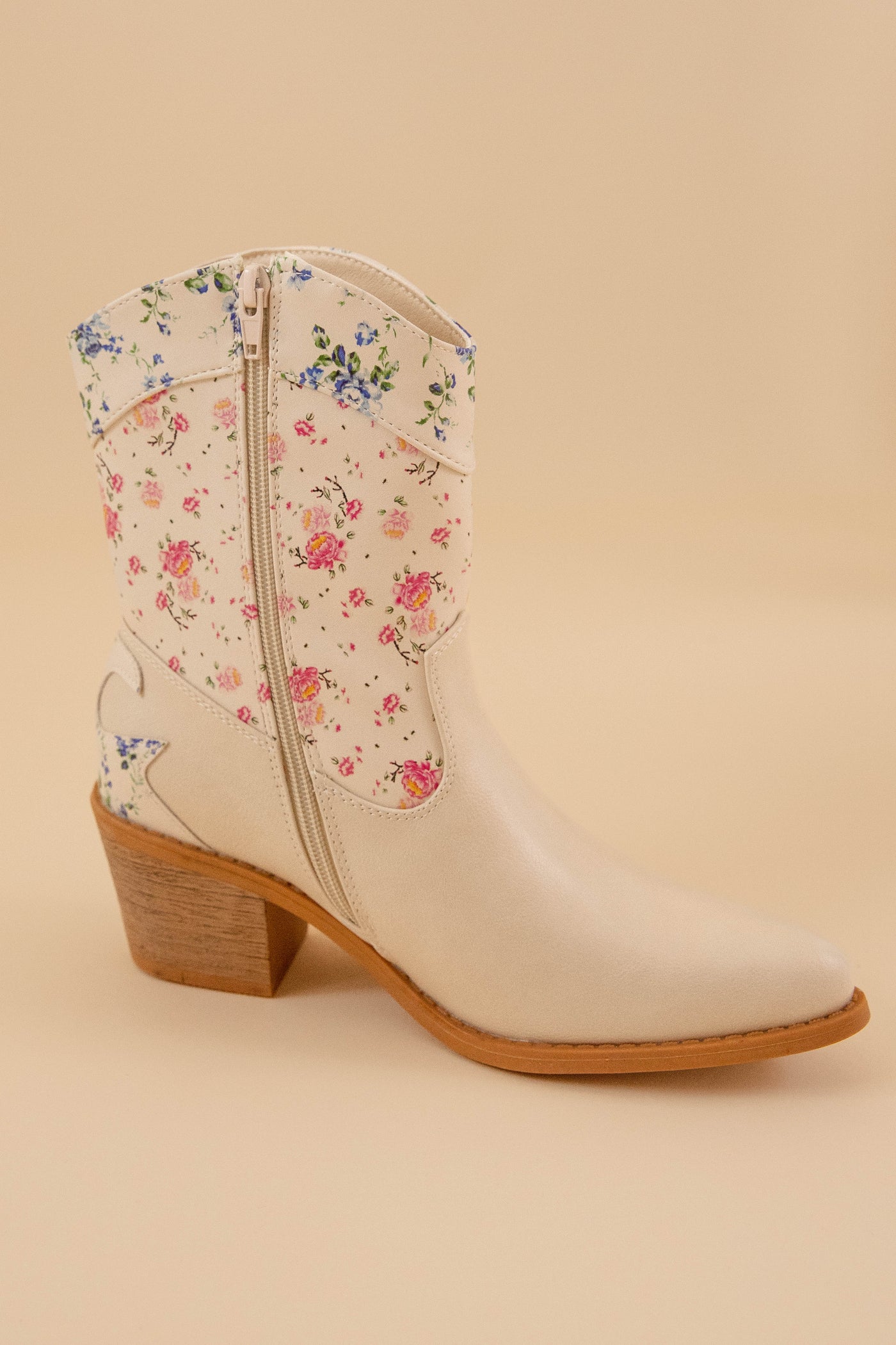 Mabel Western Booties-Ivory