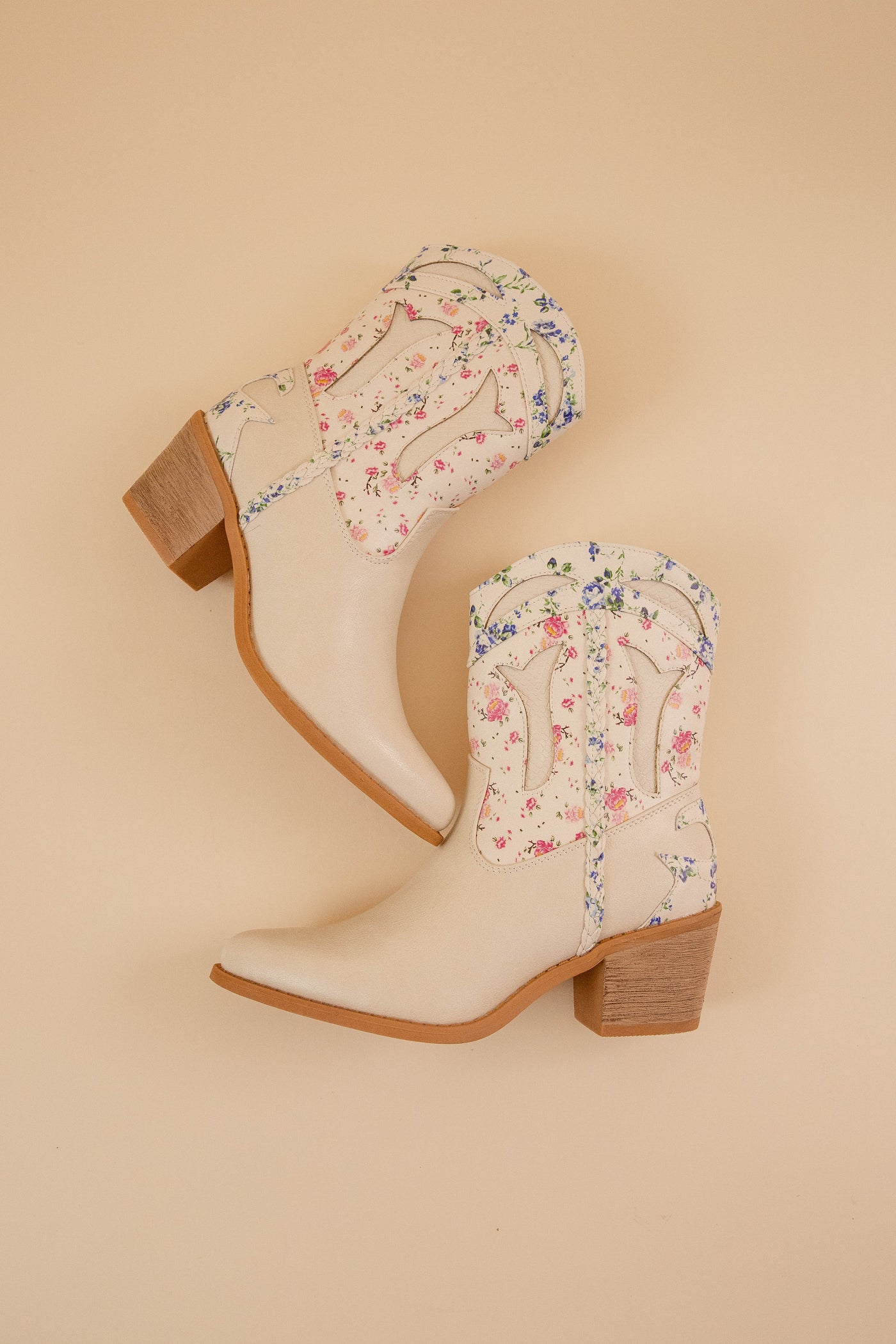 Mabel Western Booties-Ivory