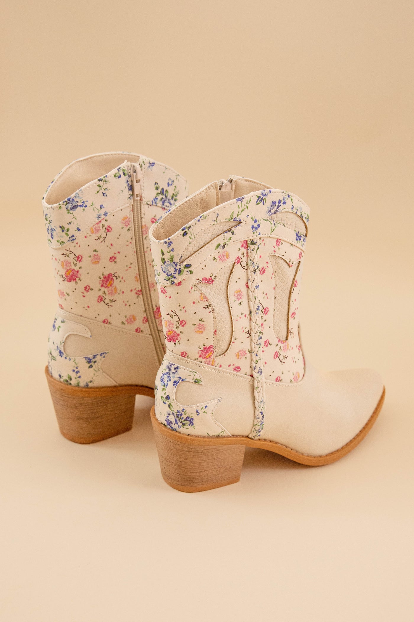 Mabel Western Booties-Ivory