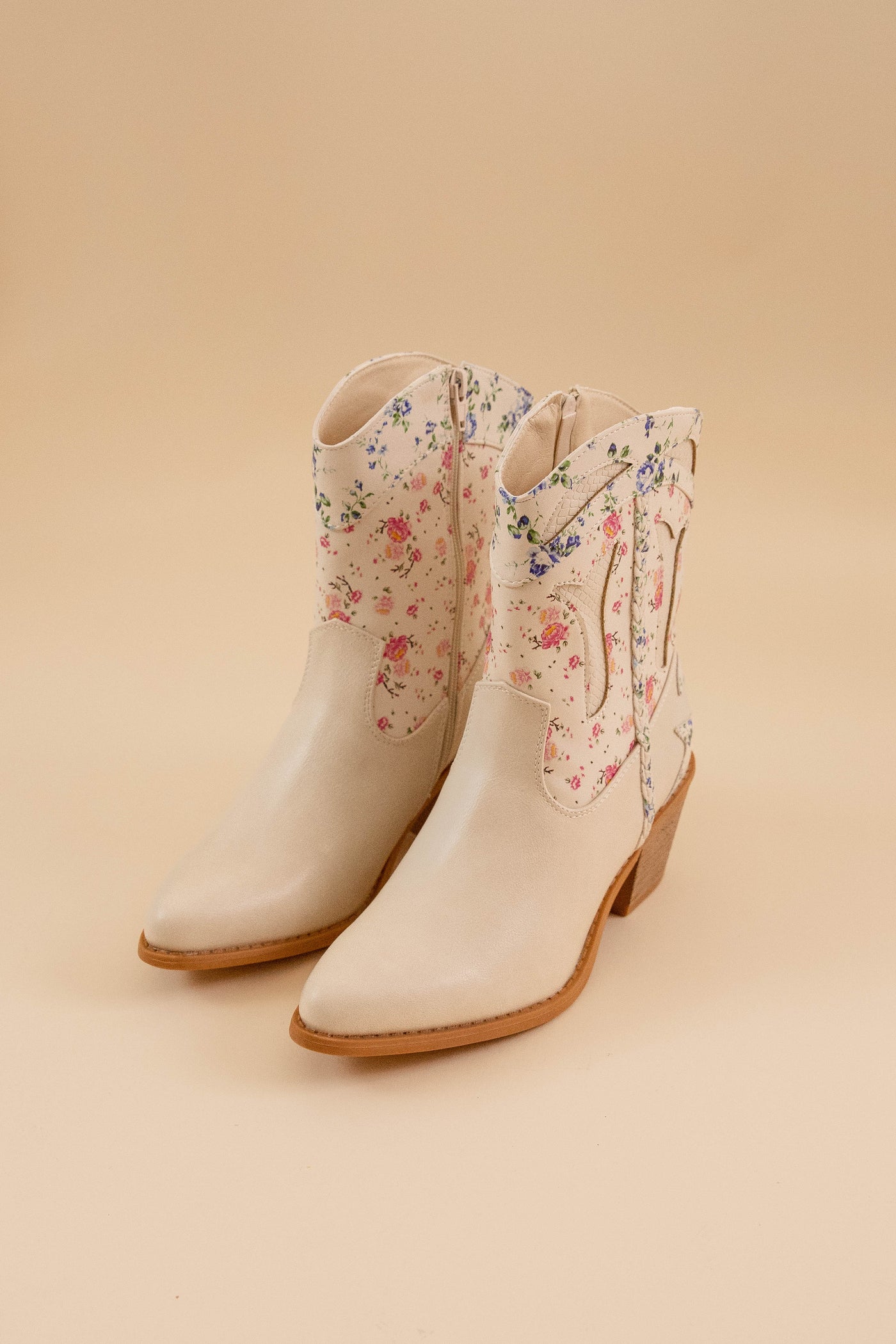 Mabel Western Booties-Ivory