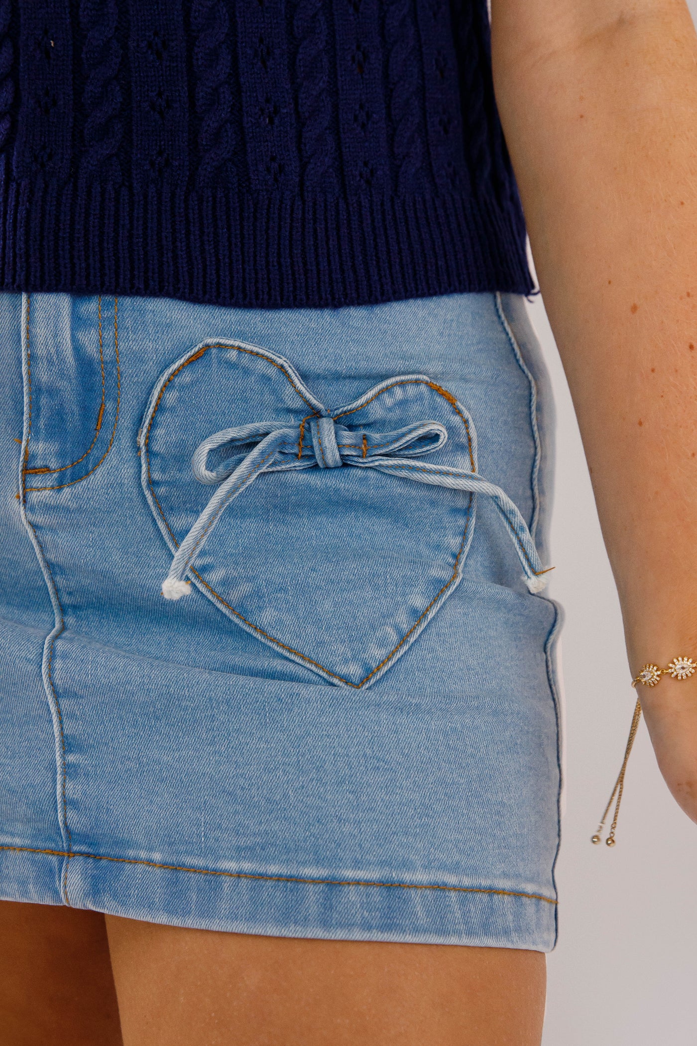 Meet Me Again Denim Mini Skirt