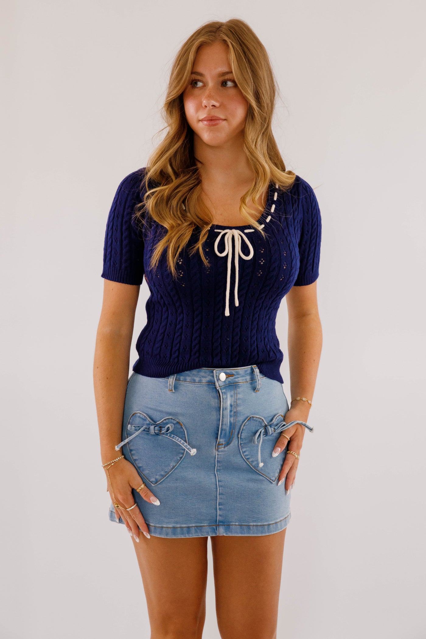 Meet Me Again Denim Mini Skirt