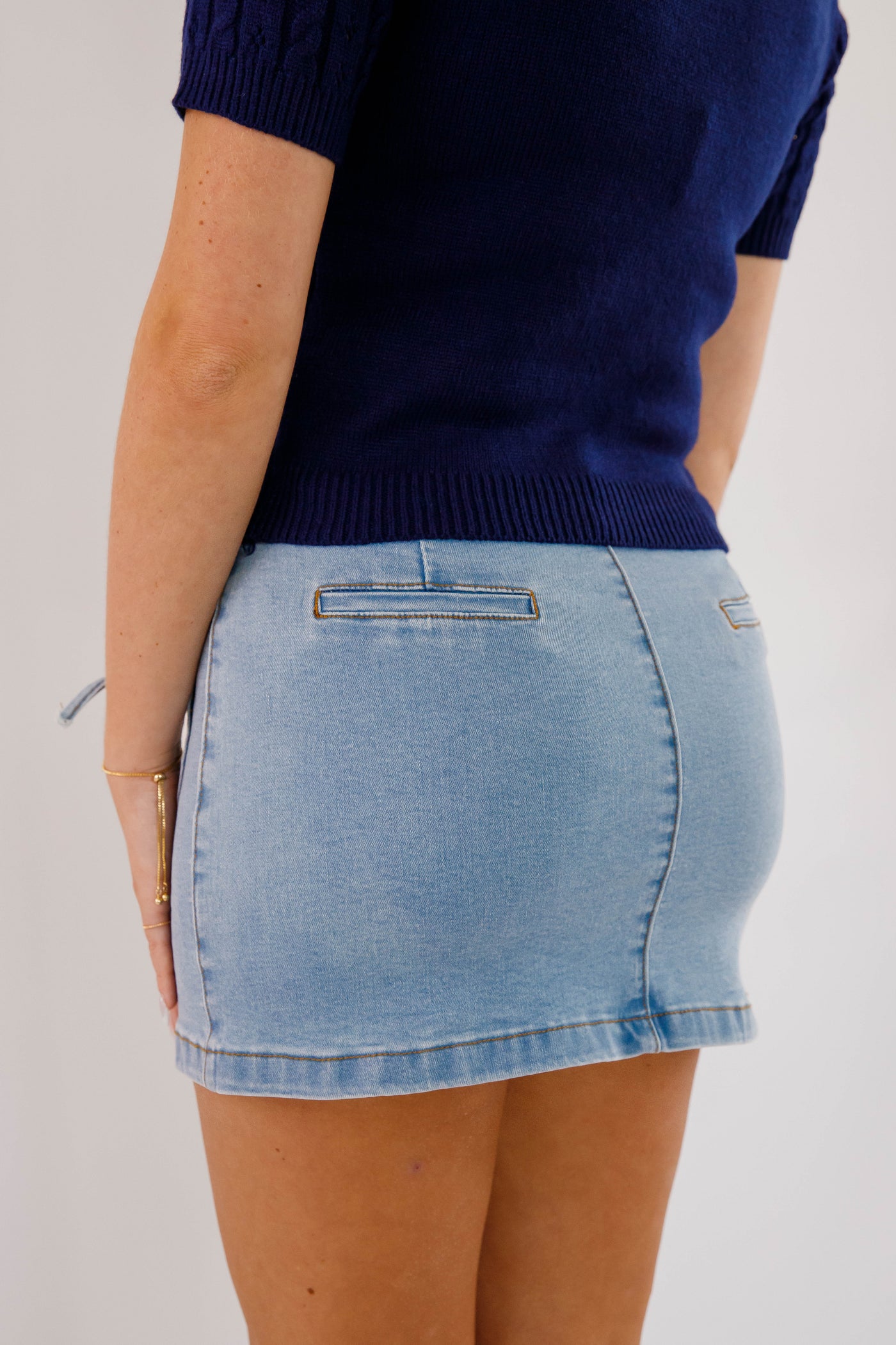 Meet Me Again Denim Mini Skirt