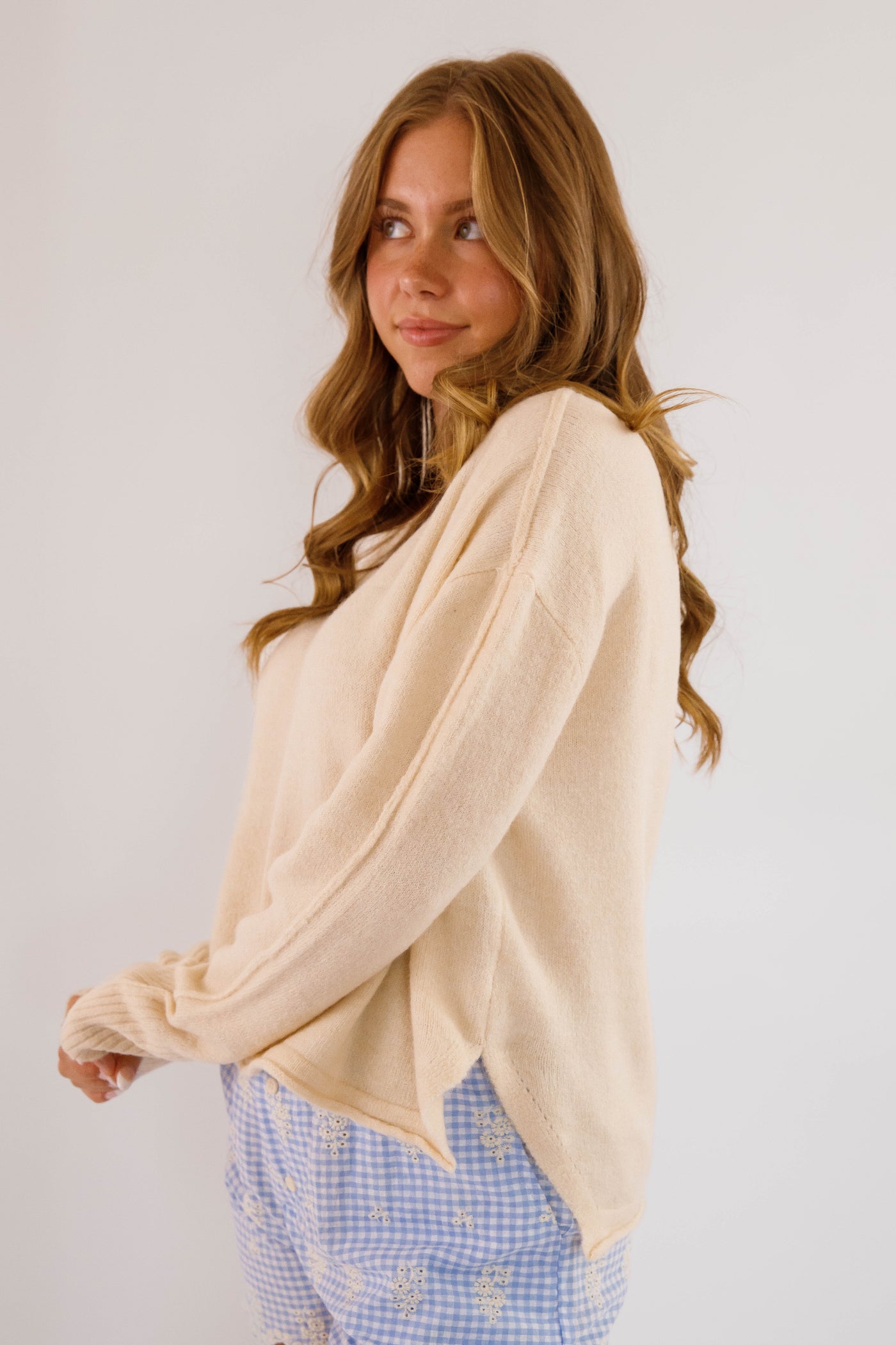 Women's Relaxed Fit Sweater- Women's Soft Sweater- Women's Oatmeal Oversized Sweater