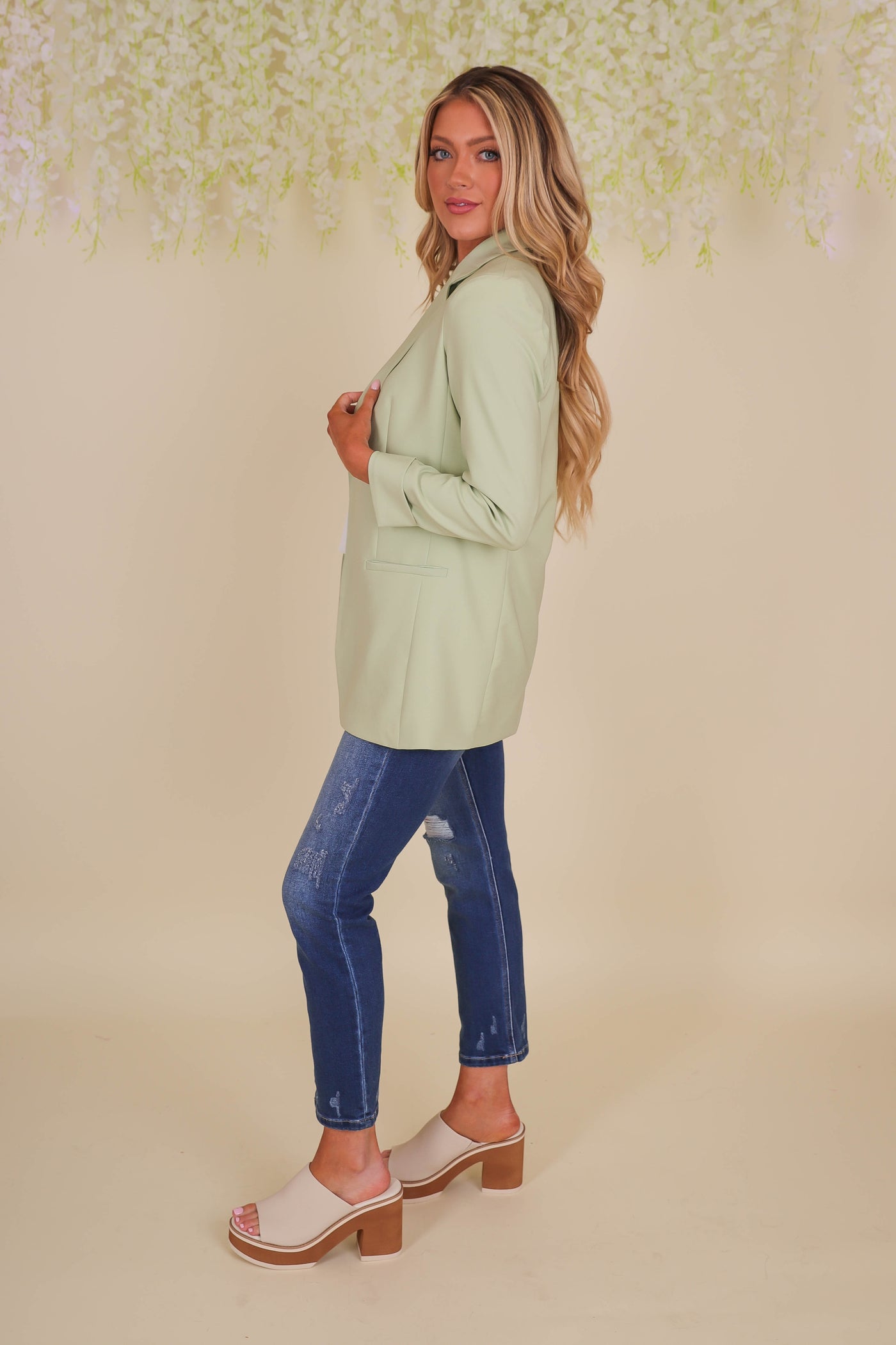 Women's Green Blazer- Fun Green Blazer- Trendy Women's Blazer- Love Tree Blazer