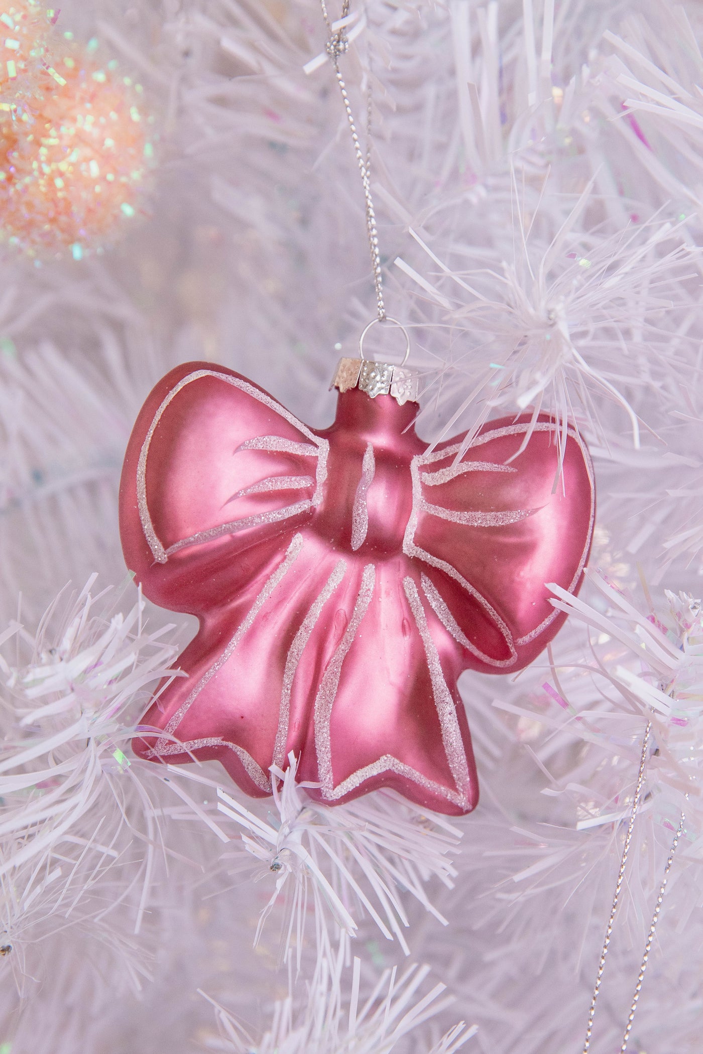 Pink Bow Christmas Ornament