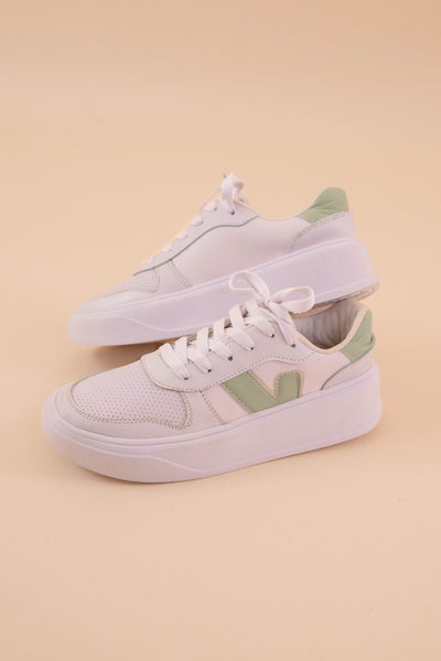 Women's Trendy White Sneakers- V Sneakers- Designer Inspired Sneakers