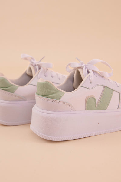 Women's Trendy White Sneakers- V Sneakers- Designer Inspired Sneakers