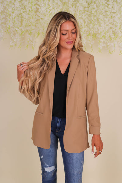 Women's Camel Blazer- Fun Camel Blazer- Trendy Women's Blazer- Love Tree Blazer