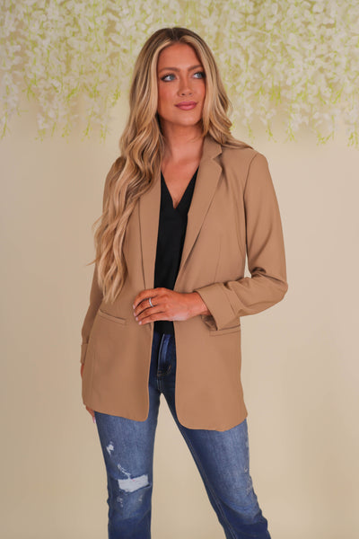 Women's Camel Blazer- Fun Camel Blazer- Trendy Women's Blazer- Love Tree Blazer