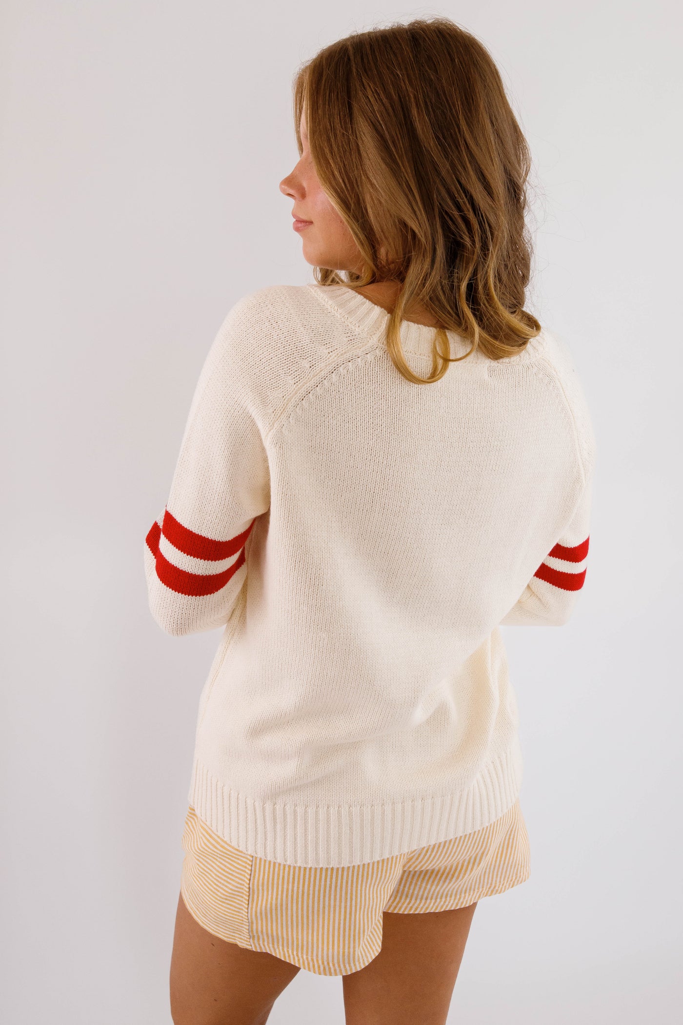Women's Knitted USA Sweater- Coastal Style Sweater- Women's Preppy USA Sweater