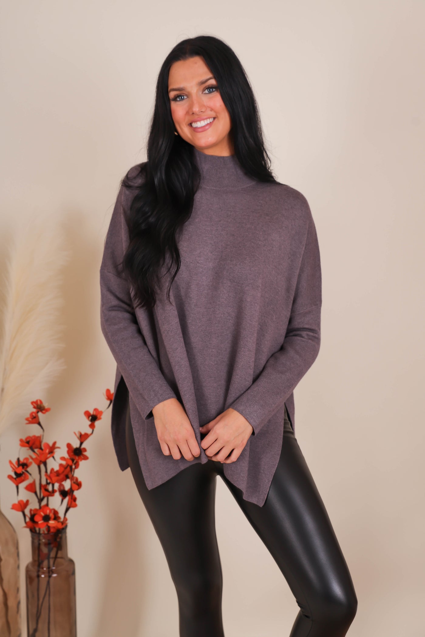 Women's Buttery Soft Sweater- Women's Oversized Poncho Sweater- Entro Sweaters