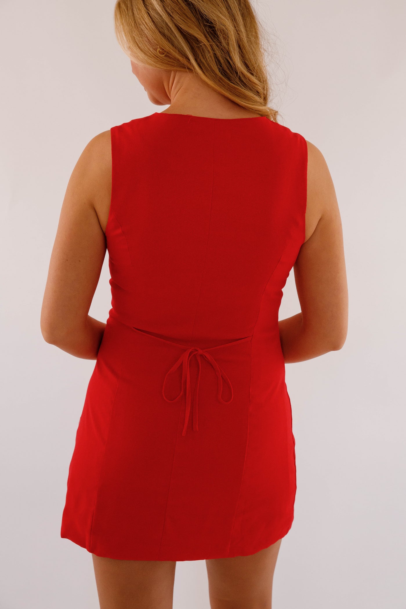 Mini Blazer Dress- Women's Red Linen Blend Dress- Women's Red Dress