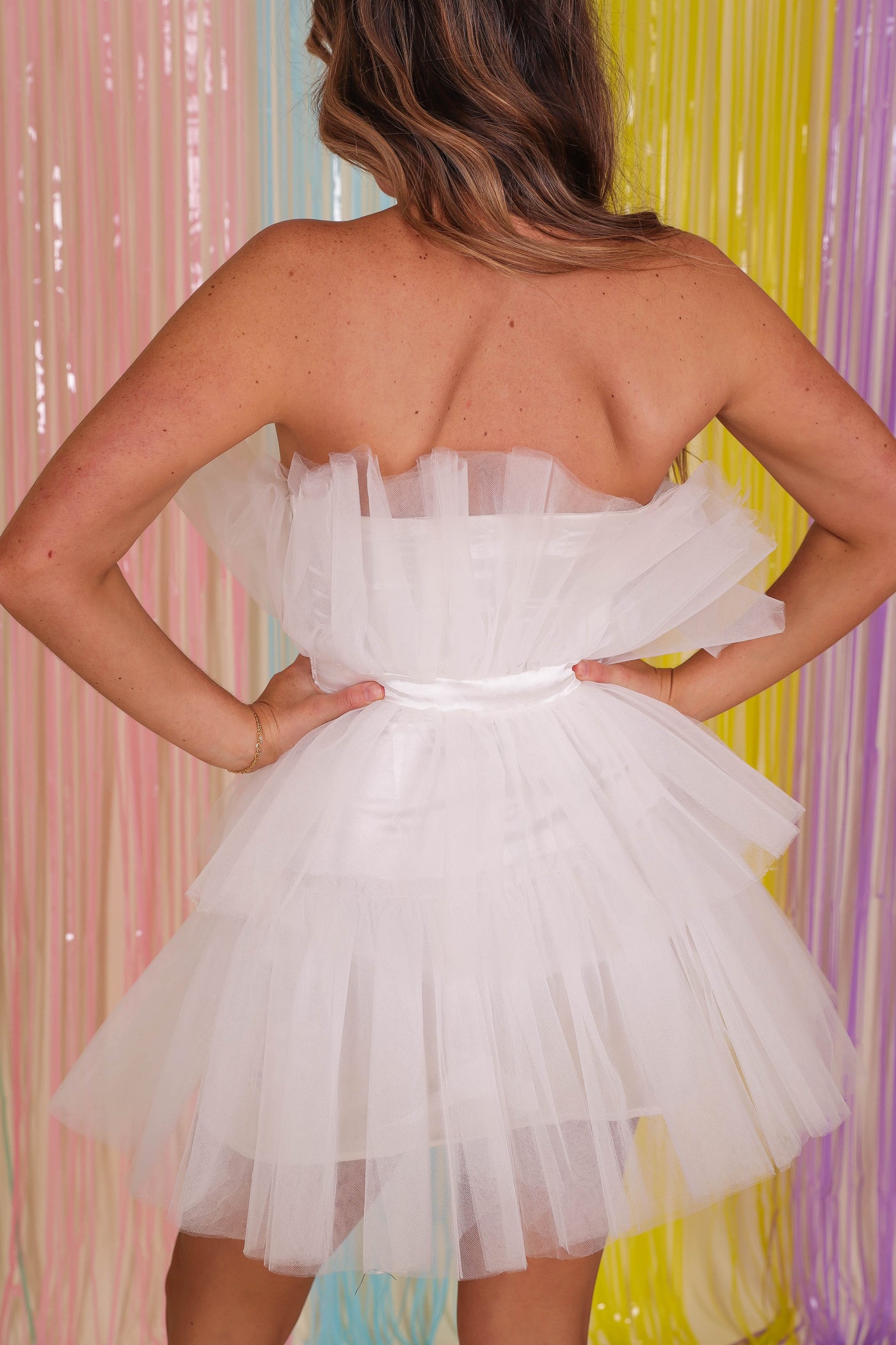 Women's White Tulle Dress- White Tulle Mini Dress- Sexy Tulle Dress