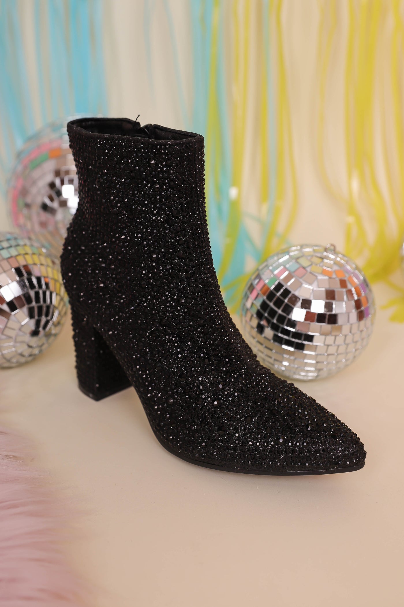 Black Rhinestone Boots- Black Rhinestone Booties- Black Concert Boots- Iceberg 12 Boots