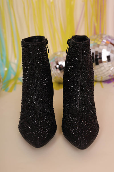 Black Rhinestone Boots- Black Rhinestone Booties- Black Concert Boots- Iceberg 12 Boots