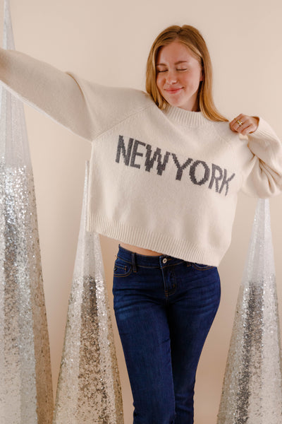 Women's New York Sweater- New York Knit Sweater- Miou Muse Sweaters