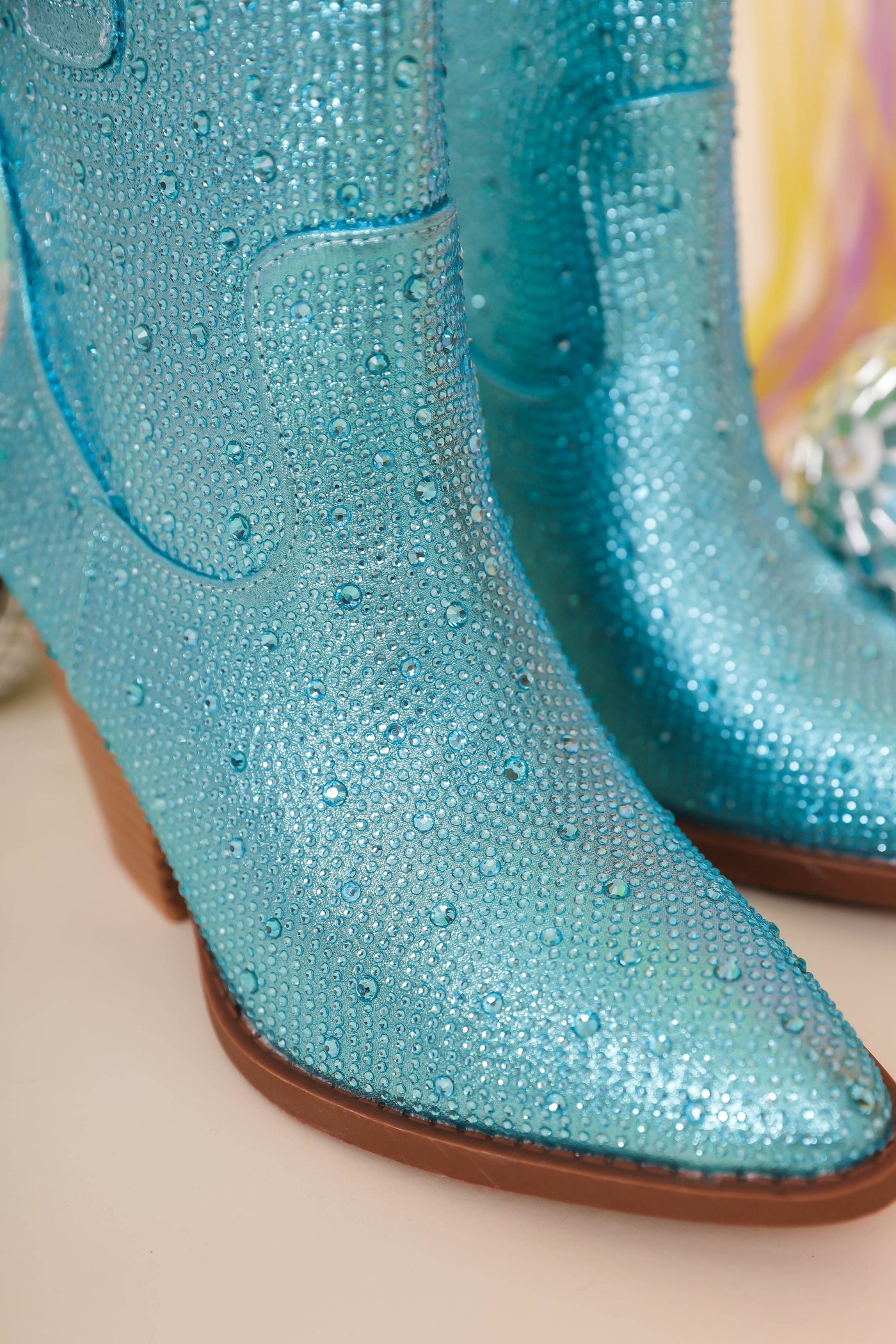 Rhinestone Western Booties- Blue Rhinestone Boots- Women's Blue Rhinestone Western Boot