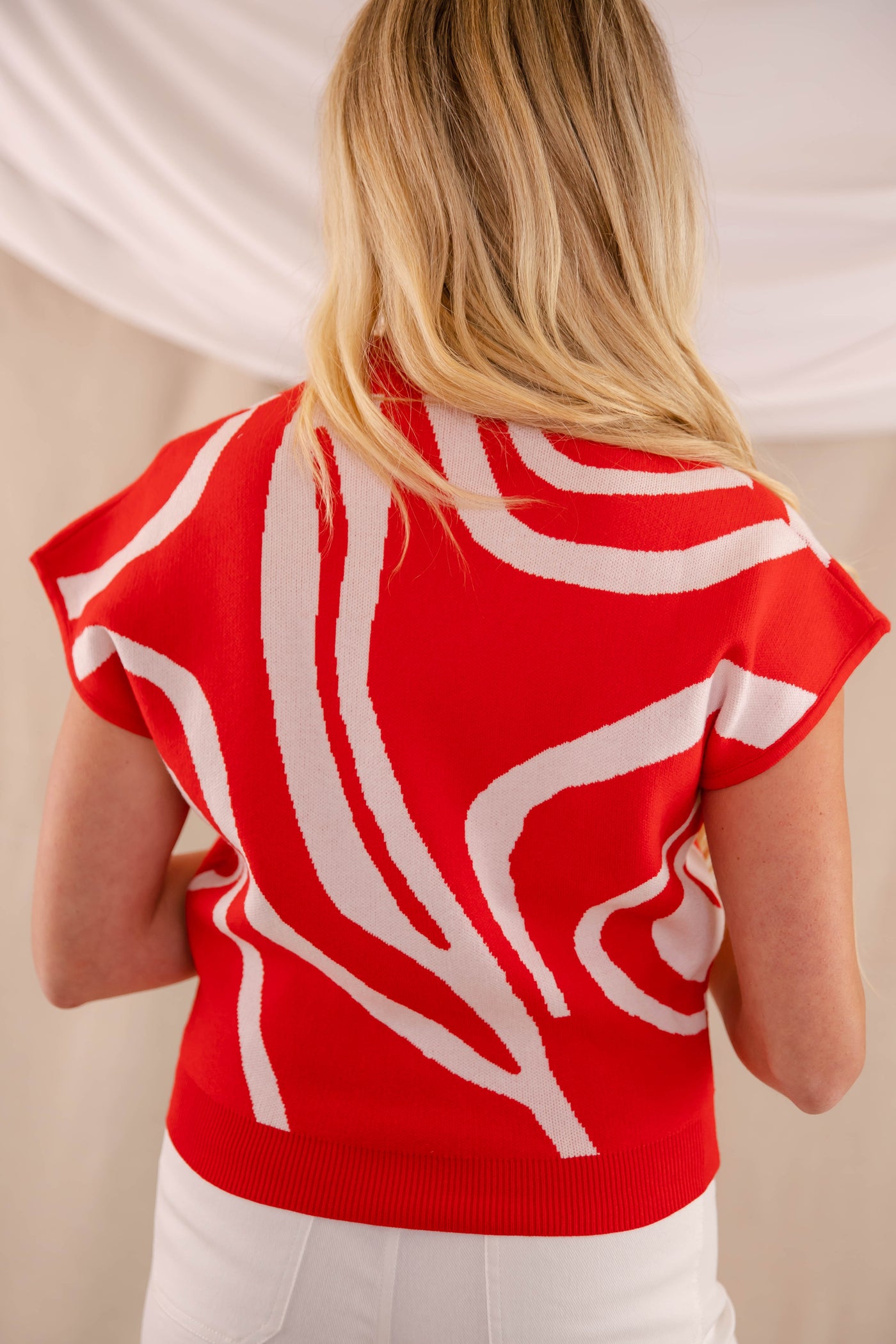 Women's Red and White Blouse- Women's Preppy Tops- Eesome Tops