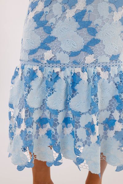 Women's 3D Blue Lace Dress- Women's Formal Cocktail Dress- JustMe Dresses