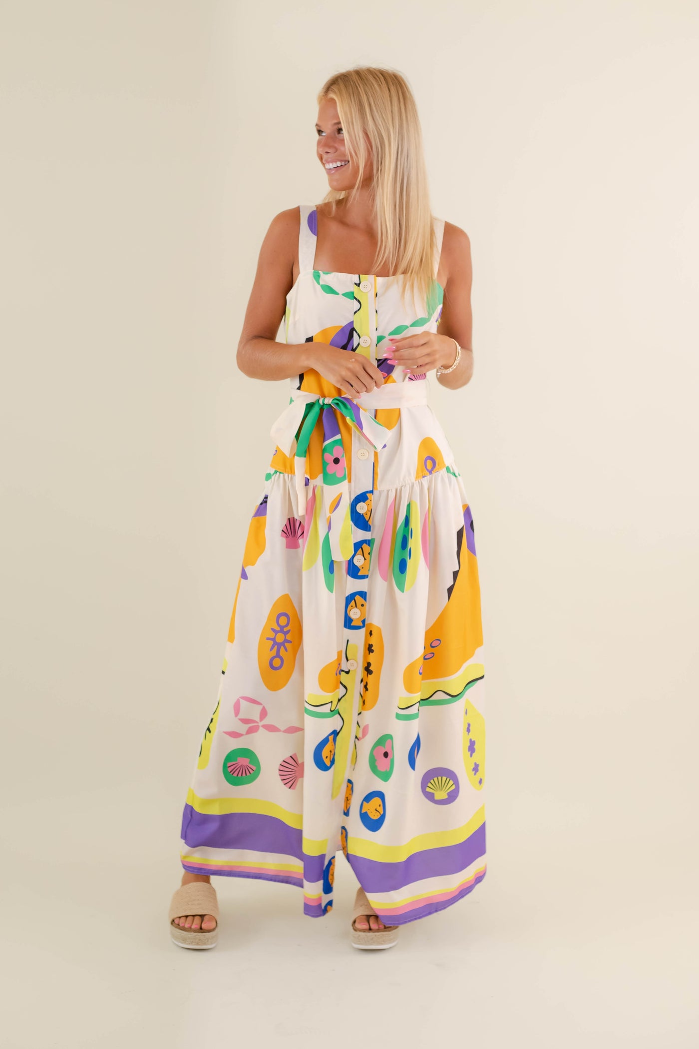 Abstract Print Dress- Women's Colorful Print Dress- European Vacation Dresses