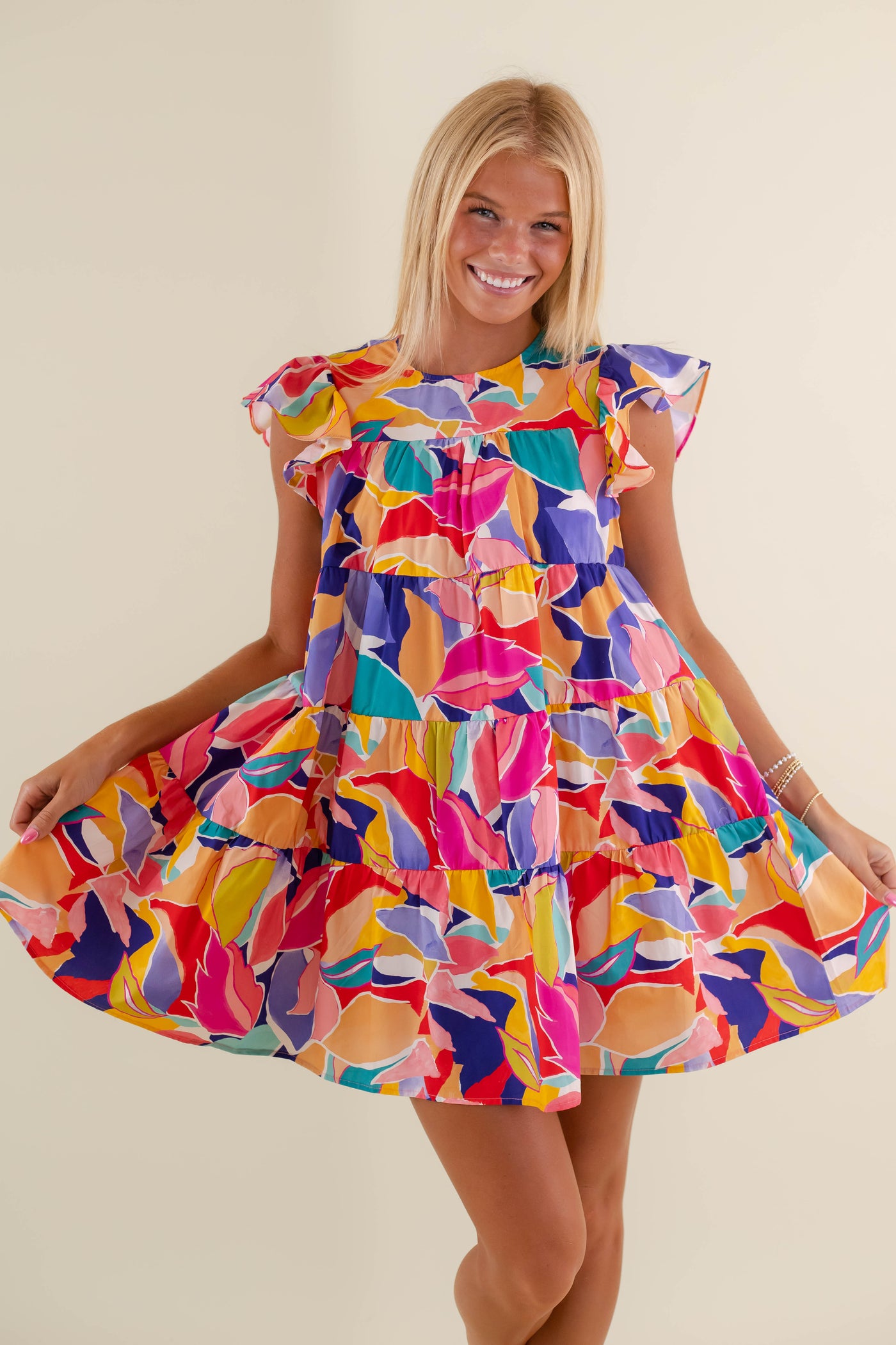 Women's Colorful Mini Dress- Women's Bright Dress- Women's Preppy Dresses