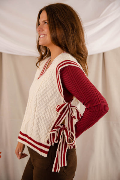 Cable Knit Sweater Vest- Women's Trendy Sweater Vest- &Merci Sweaters