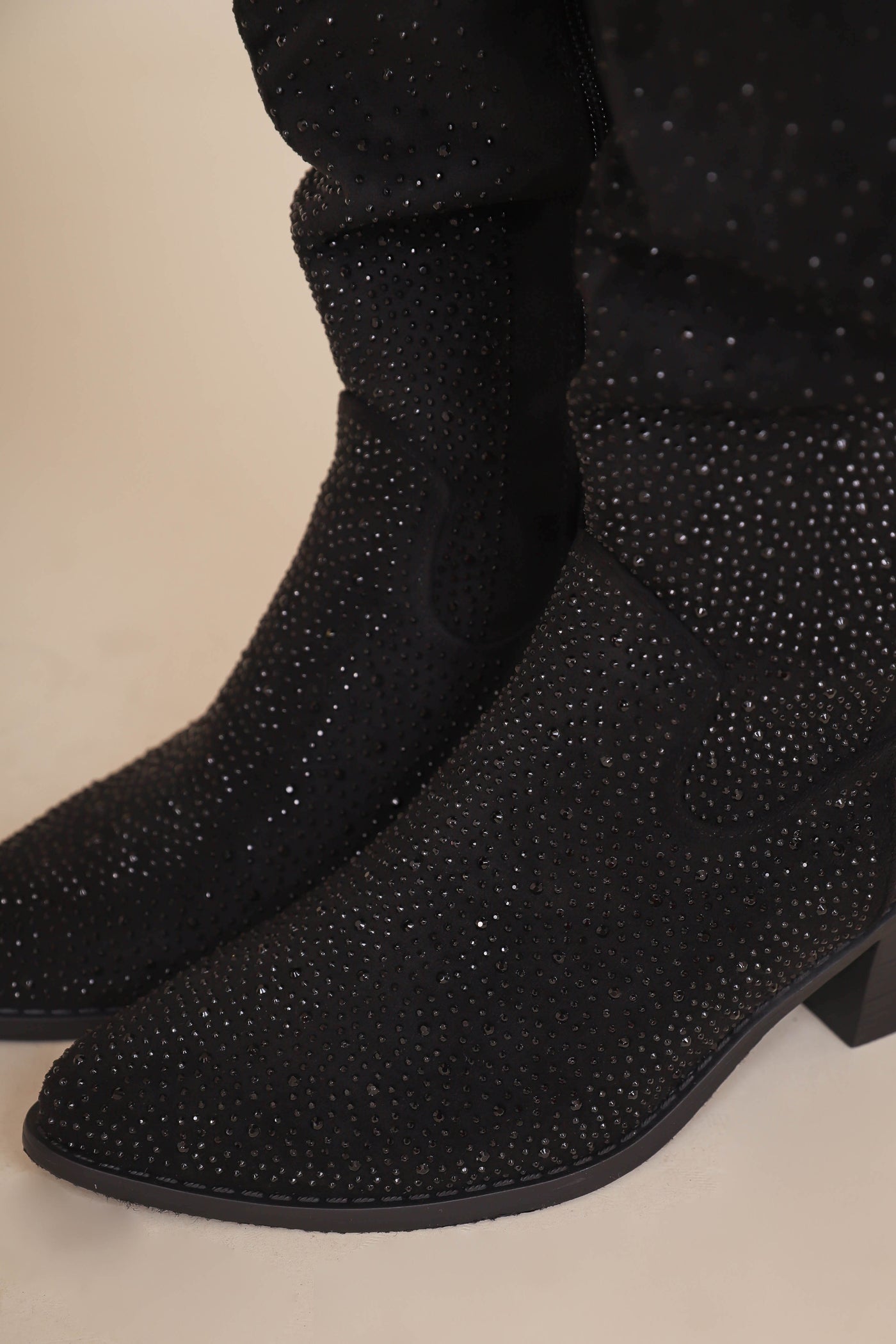  Black Tall Western Boots- Black Rhinestone Boots- Pierre Dumas Black Boots