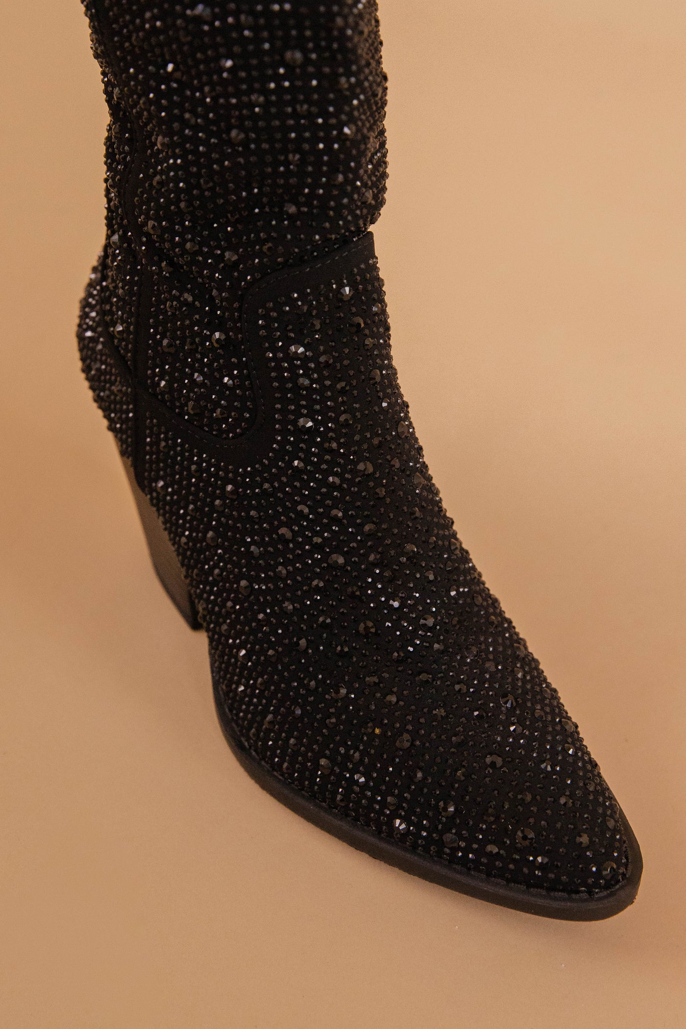 Black Rhinestone Boots- Western Style Rhinestone Boots- Tall Rhinestone Boots