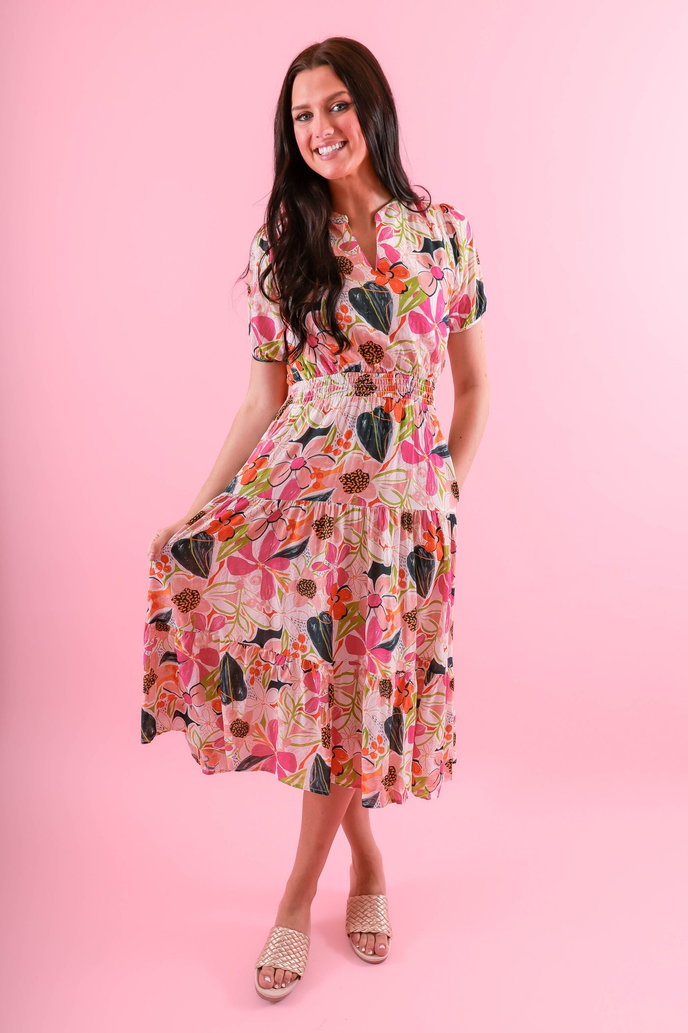 Floral Midi Dress- Tropical Midi Dress