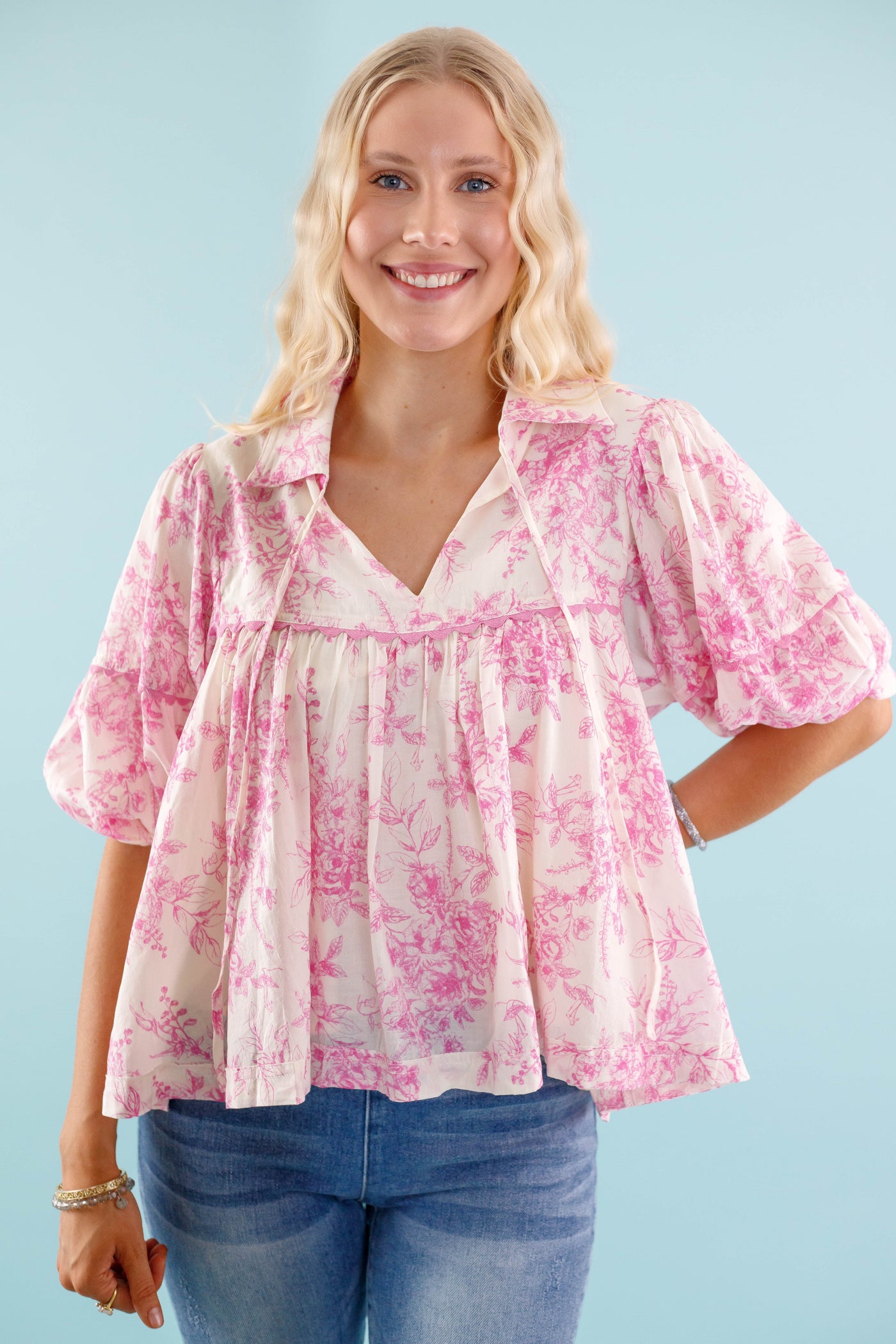 RESTOCK: Listen To the Wind Blouse-Pink