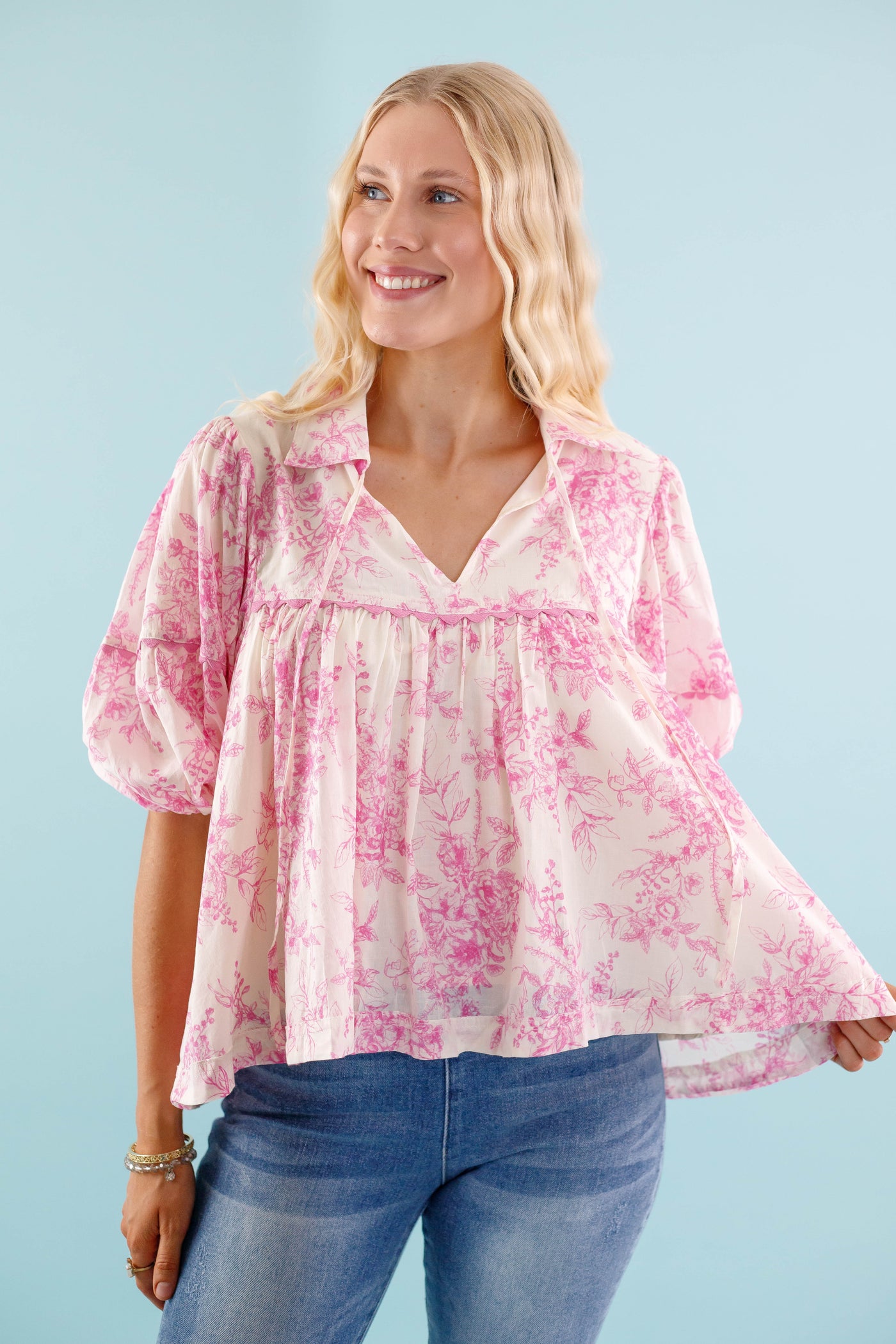 RESTOCK: Listen To the Wind Blouse-Pink
