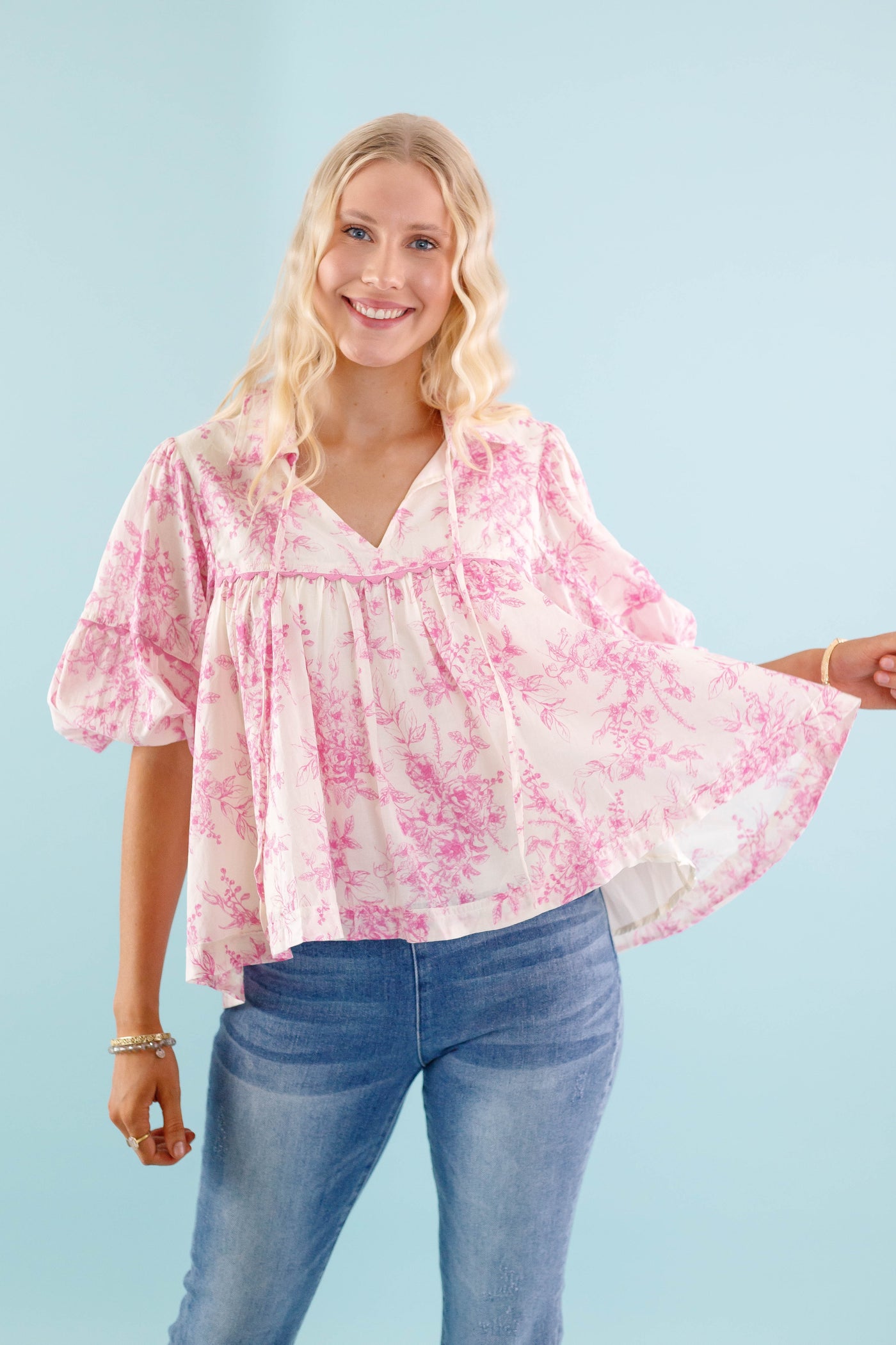 RESTOCK: Listen To the Wind Blouse-Pink