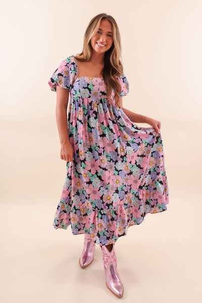 Women's Summer Midi Dress- Women's Colorful Midi Dress- Storia Midi Dresses