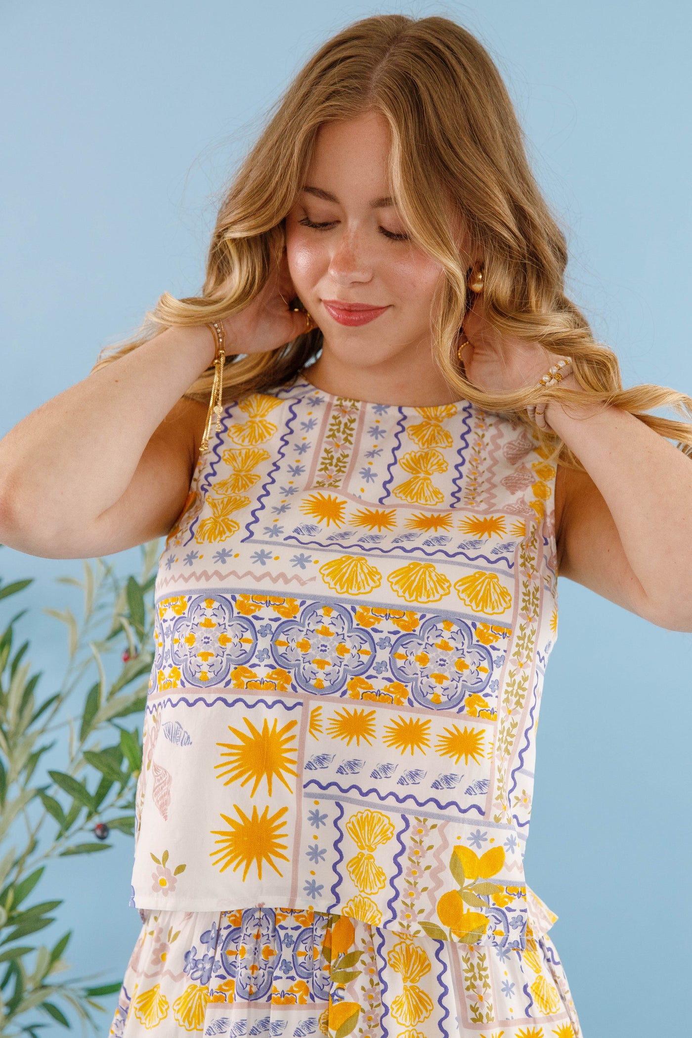 Billa77 Mariel Top- Lemon Open Back Top- Matching Lemon Top and Skirt