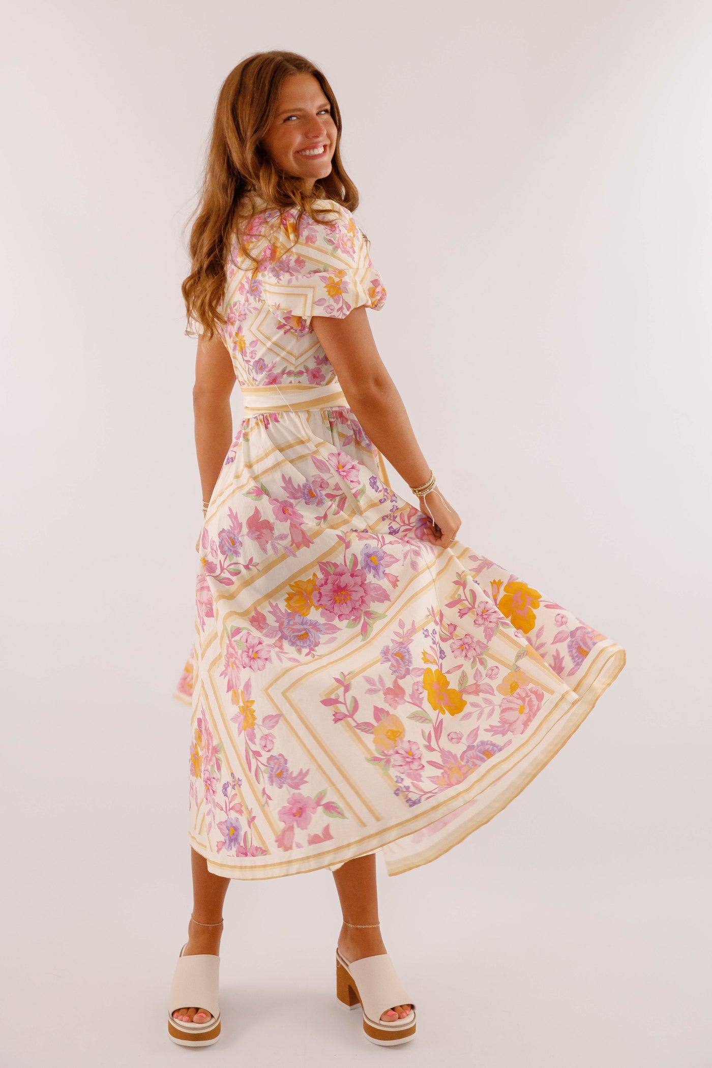 Floral Cotton Button Down Dress- Women's Vibrant Maxi Dress- Flying Tomato Dresses