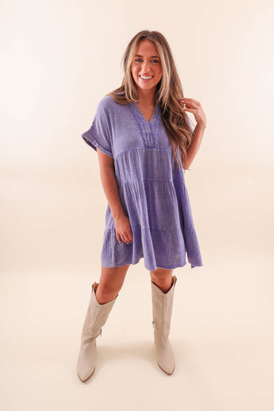 Mineral Wash Tiered Dress- Women's Oversized Dresses- Umgee Mineral Wash Tunic