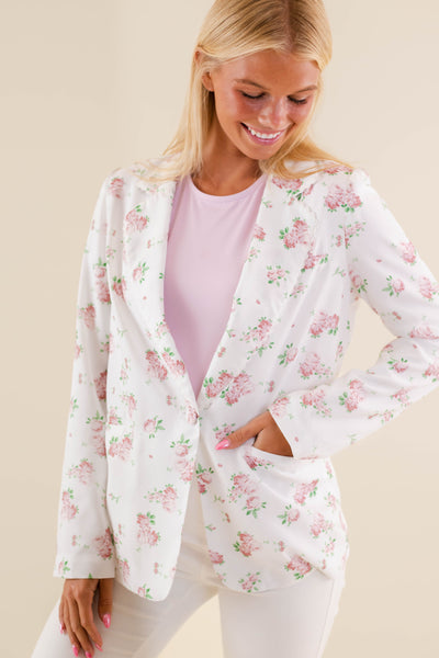 Floral Prink Blazer- Pink TCEC Blazer- LoveShack Blazer