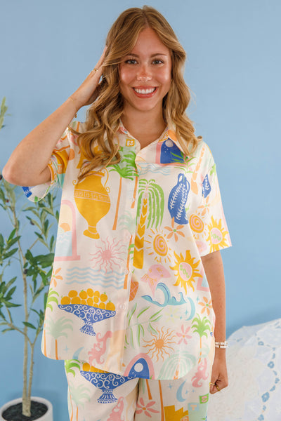 Women's Printed Matching Set- Women's Vacation Two Piece Set- Women's European Summer Outfits